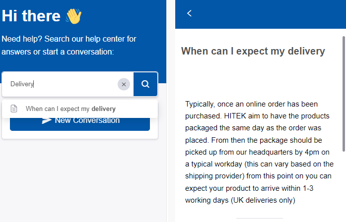 Technical Advice 3 Live chat knowledge base