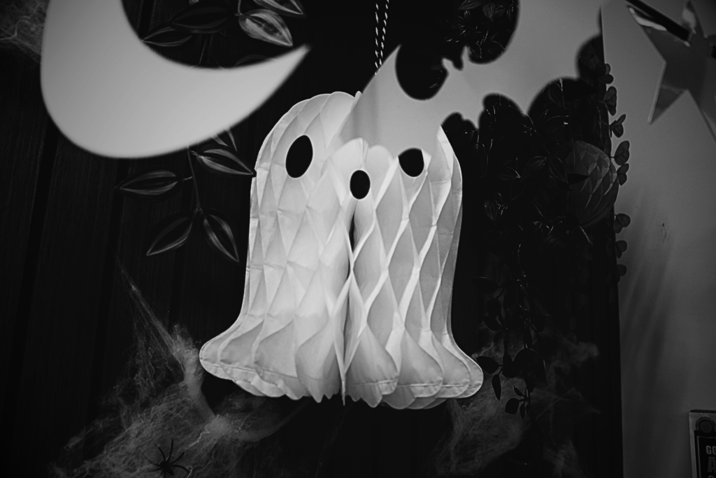 A ghost Halloween decoration