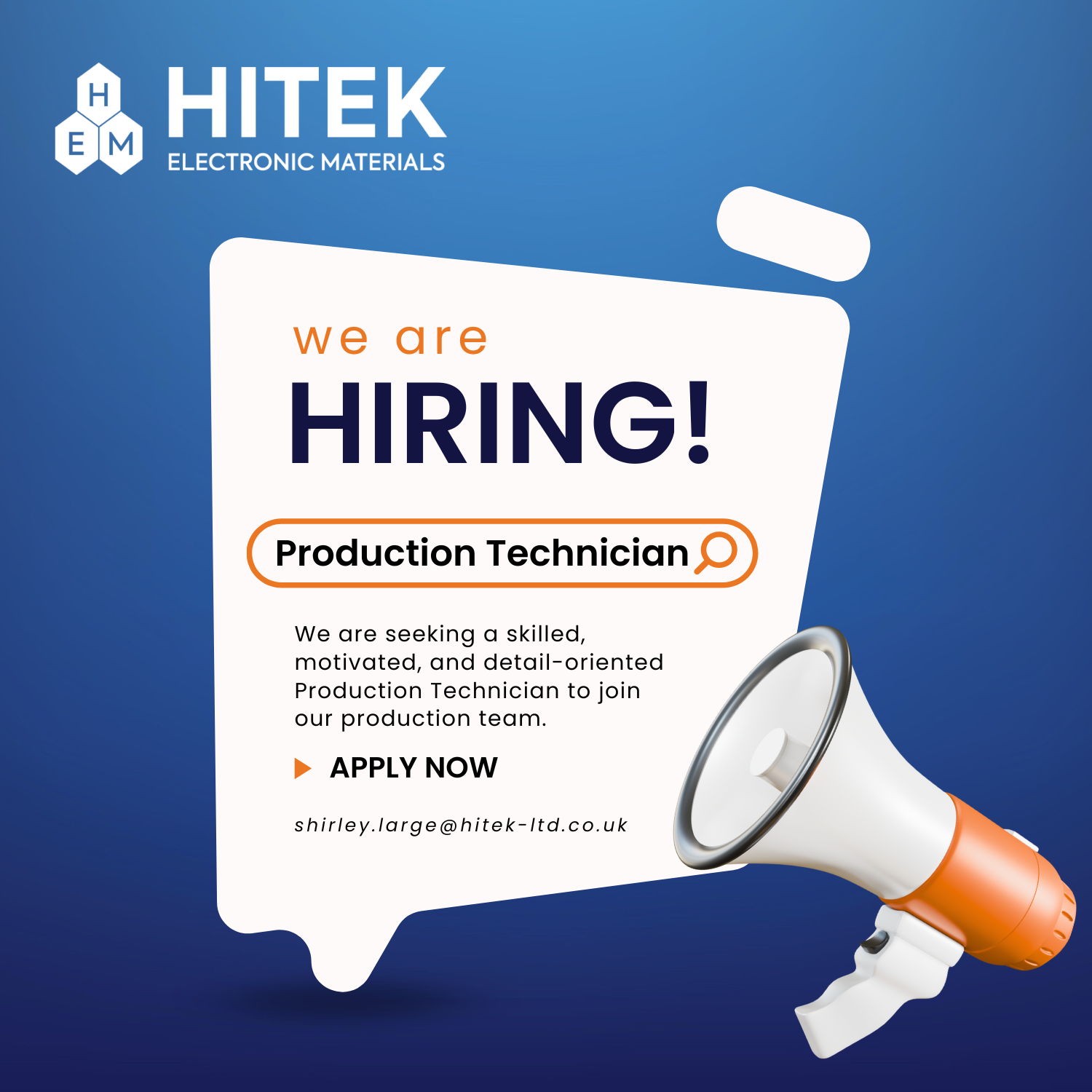 Current Vacancies 1 Production Technician post